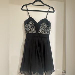 Strapless black cocktail dress in like new condition size small from Akira